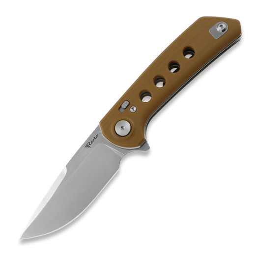 Couteau pliant Reate PL-XF Tan G-10, Stonewash