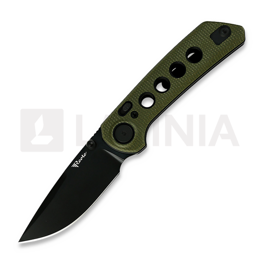 Reate PL-XT Black PVD, green micarta