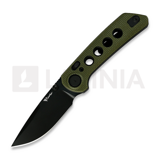 Reate PL-XT Black PVD, green micarta