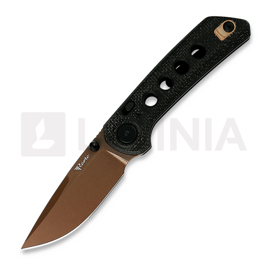 Reate PL-XT Copper PVD 접이식 나이프, black micarta