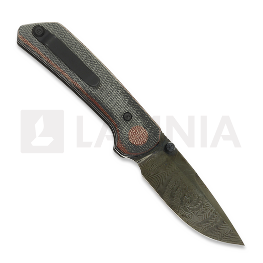 Reate PL-XT Damascus &ouml;sszecsukhat&oacute; k&eacute;s, Red/Black Micarta