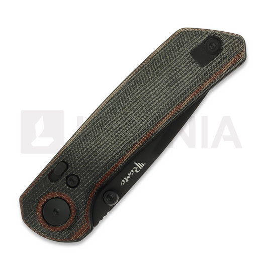 Zav&iacute;rac&iacute; nůž Reate PL-XT Nitro-V, Red/Black Micarta, Black PVD