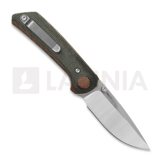 Reate PL-XT Nitro-V sulankstomas peilis, Red/Black Micarta, Satin