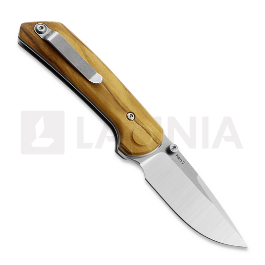 Reate PL-XT sulankstomas peilis, Olive Wood, Stonewashed