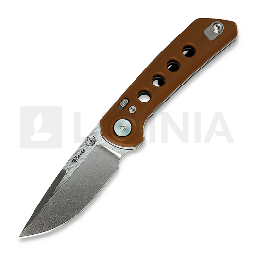 Reate PL-XT Stonewashed 접이식 나이프, tan G10