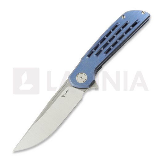 Reate Remedy sulankstomas peilis, Blue Satin Titanium, Satin