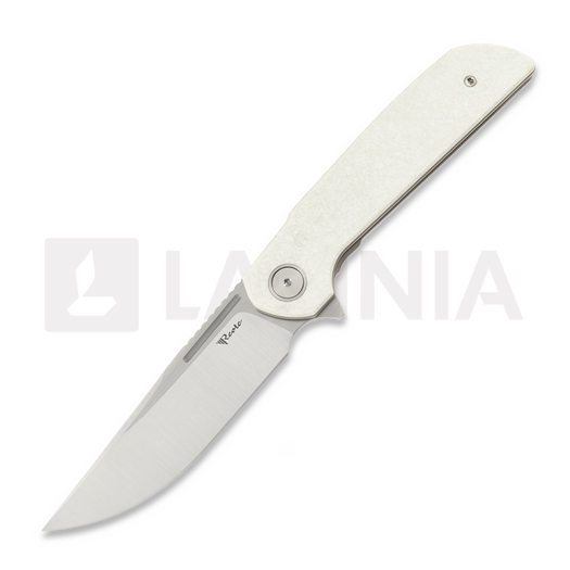 Reate Remedy 접이식 나이프, White Glass FatCarbon, Satin