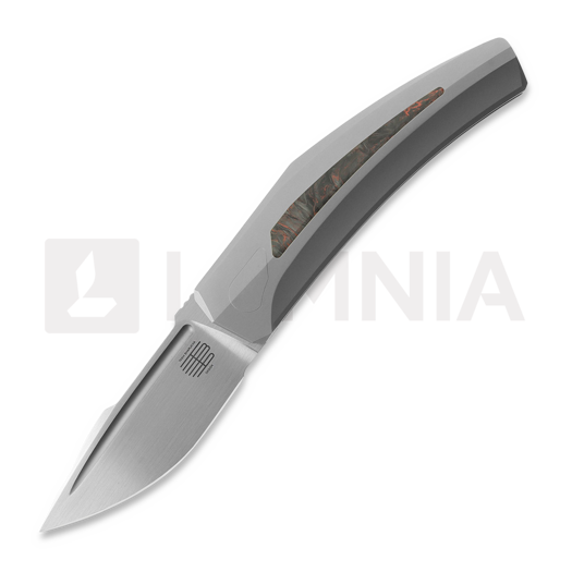 Reate Small Krypton Taschenmesser, Bead Blast Ti/Red Dark Matter CF