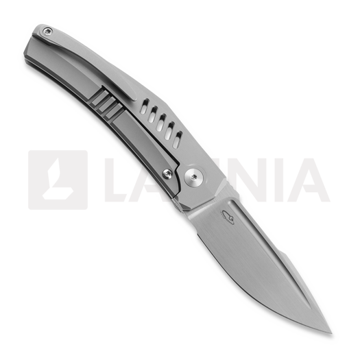 Coltello pieghevole Reate Small Krypton, Bead Blast Titanium, Hand Rubbed