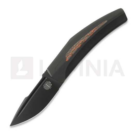 Reate Small Krypton 折り畳みナイフ, Black Ti/Lava Flow CF, Black PVD