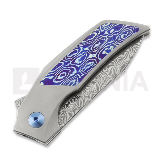 Reate T2500 Damasteel sulankstomas peilis, Titanium & Mokuti