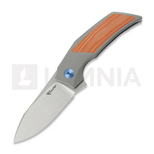 Reate T2500 折叠刀, Gray Titanium & Orange G-10, Satin