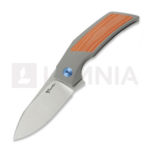 Reate T2500 접이식 나이프, Gray Titanium & Orange G-10, Satin