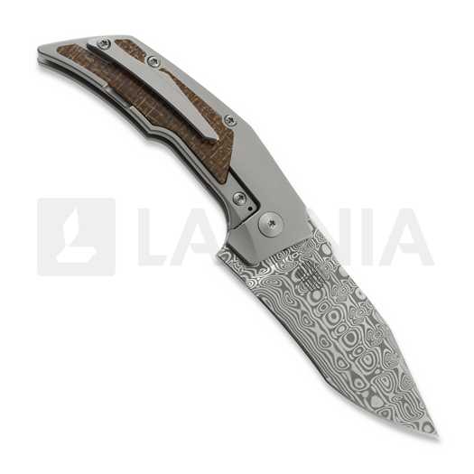 Reate T3000 Damasteel kääntöveitsi, Burlap Micarta