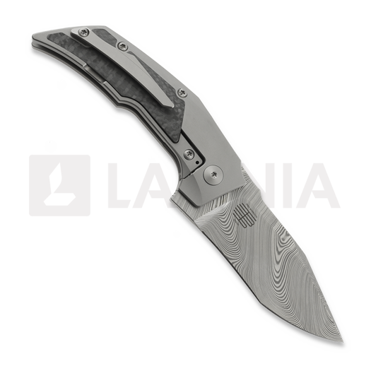 Reate T3000 Damasteel sulankstomas peilis, Carbon Fiber