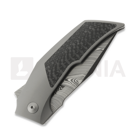 Reate T3000 Damasteel sulankstomas peilis, Carbon Fiber