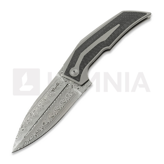 Складний ніж Reate T4000 Damasteel, Gray Titanium & Carbon Fiber