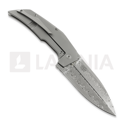 Reate T4000 Damasteel folding knife, Gray Titanium & Carbon Fiber