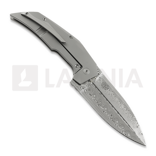Reate T4000 Damasteel folding knife, Gray Titanium & Carbon Fiber