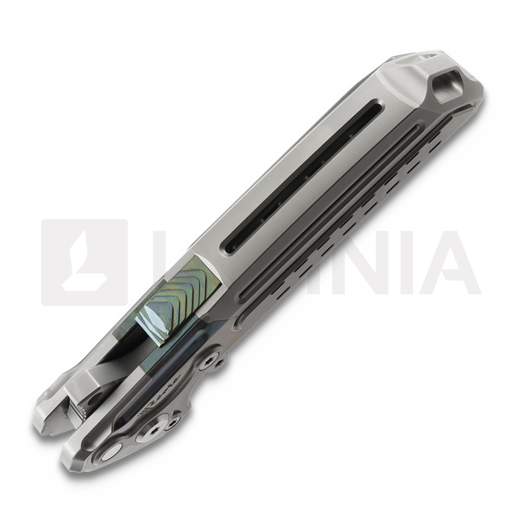 Coltello pieghevole Reate T600 Bead Blast Ti & Green Zirconium/BB, Frosted Satin