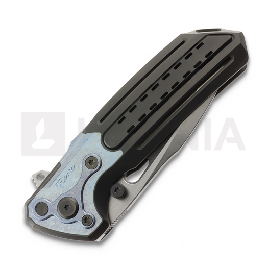 Reate T600 Black DLC & Blue Crystalized Ti sulankstomas peilis, Stonewash