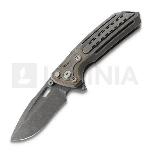Reate T600 Darkwash Titanium & Copper folding knife, Acid Washed