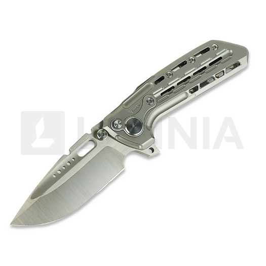 Reate Terminator TX228 sulankstomas peilis, Bead Blasted Titanium, Satin