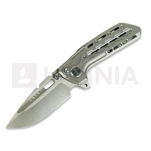 Reate Terminator TX228 סכין מתקפלת, Bead Blasted Titanium, Satin