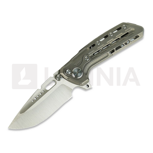 Reate Terminator TX228 סכין מתקפלת, Dark Bead Blasted Titanium, Satin