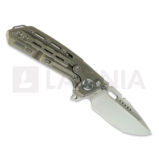 Reate Terminator TX228 sulankstomas peilis, Dark Bead Blasted Titanium, Satin