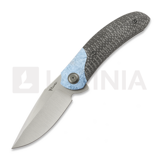 Couteau pliant Reate TF-4, Blue Crystallized Titanium & Carbon Fiber, Satin