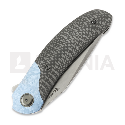 Couteau pliant Reate TF-4, Blue Crystallized Titanium & Carbon Fiber, Satin