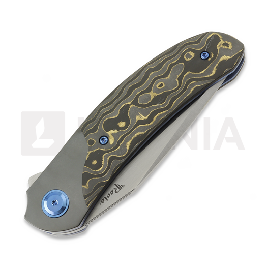 Couteau pliant Reate TF-4, Polished Zirconium & Gold Camo FatCarbon, Satin