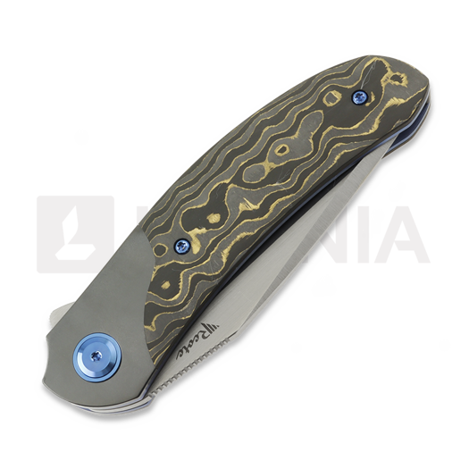 Couteau pliant Reate TF-4, Polished Zirconium & Gold Camo FatCarbon, Satin