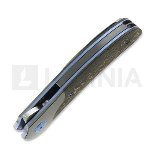 Couteau pliant Reate TF-4, Polished Zirconium & Gold Camo FatCarbon, Satin