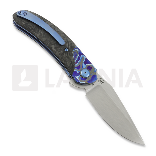 Couteau pliant Reate TF-4, Zircuti & Marble Carbon Fiber, Hand Rubbed