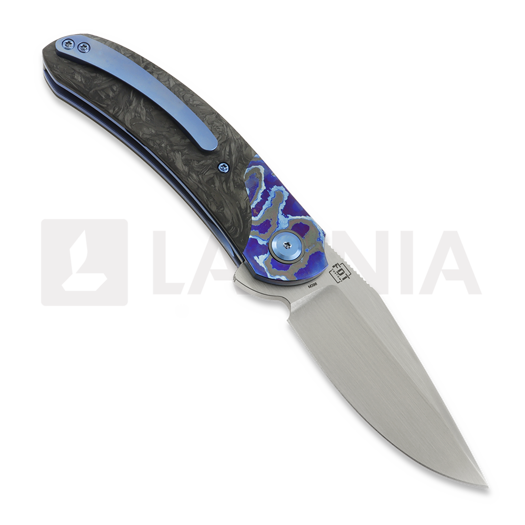 Couteau pliant Reate TF-4, Zircuti & Marble Carbon Fiber, Hand Rubbed