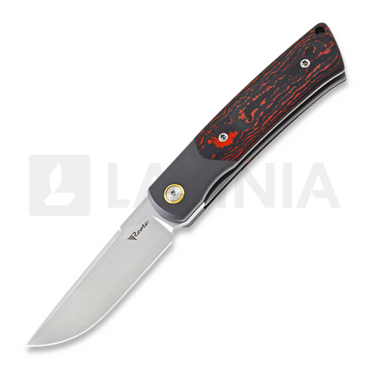 Складной нож Reate Tribute Zirconium Bolster, fat red carbon, satin