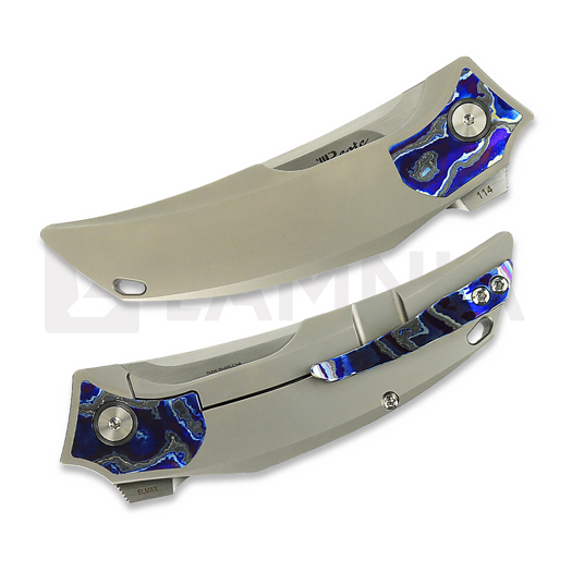 Reate Velocity sulankstomas peilis, Bead Blast Titanium/Zircuti, Hand Satin