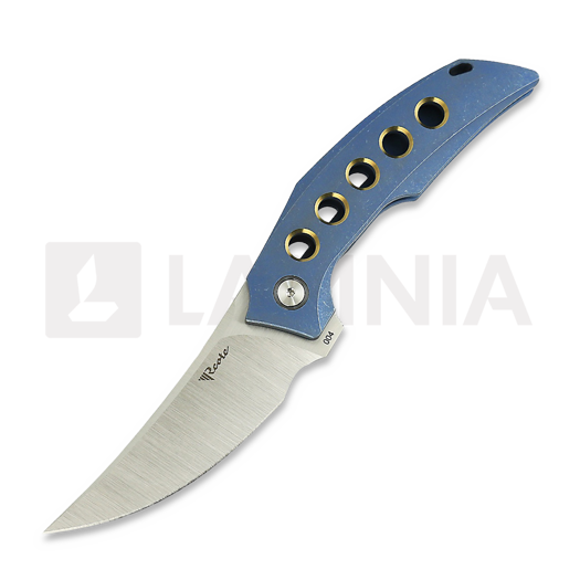 มีดพับ Reate Velocity, Blue Titanium/Bronze Holes, Satin