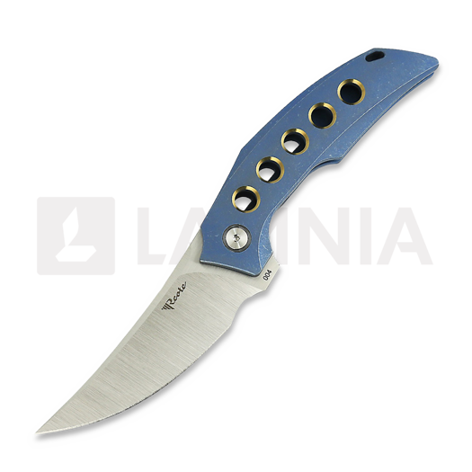 มีดพับ Reate Velocity, Blue Titanium/Bronze Holes, Satin