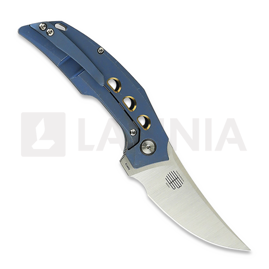 Reate Velocity sulankstomas peilis, Blue Titanium/Bronze Holes, Satin