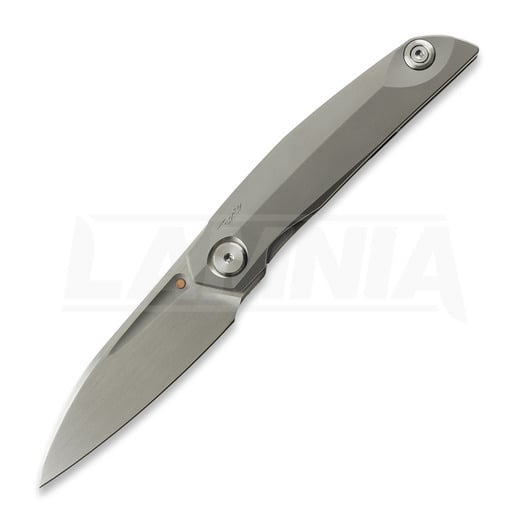 Reate VK-ANUB Bead Blast Titanium összecsukható kés, Hand Rubbed