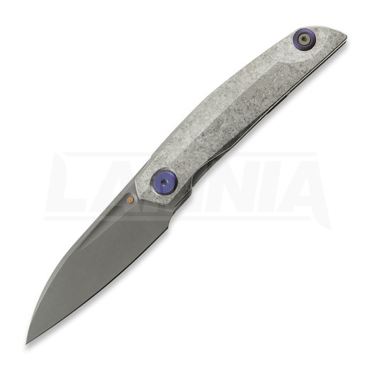 Reate VK-ANUB Crystalized Titanium 접이식 나이프, Darkwashed