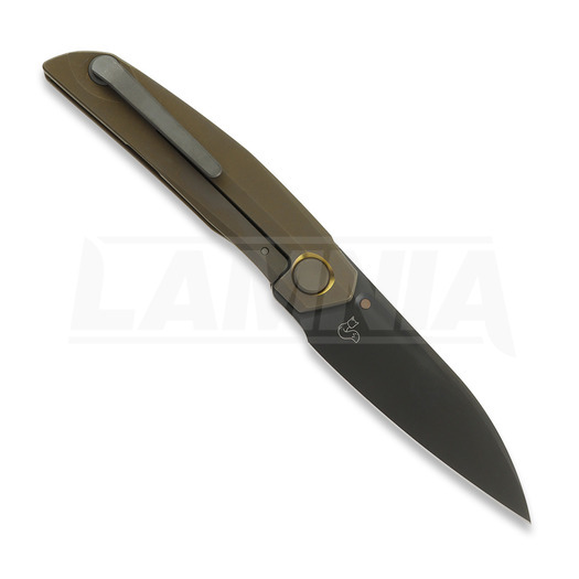 Reate VK-ANUB Dark Bronze Titanium sulankstomas peilis, Black DLC
