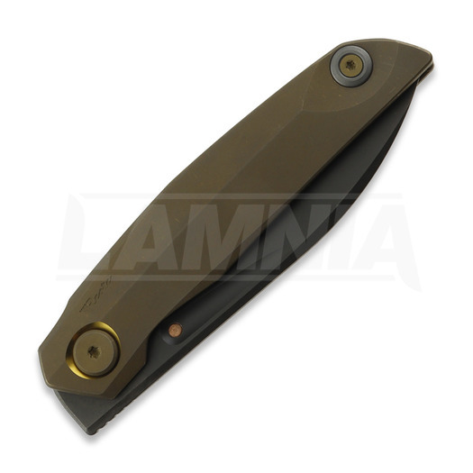 Reate VK-ANUB Dark Bronze Titanium kääntöveitsi, Black DLC