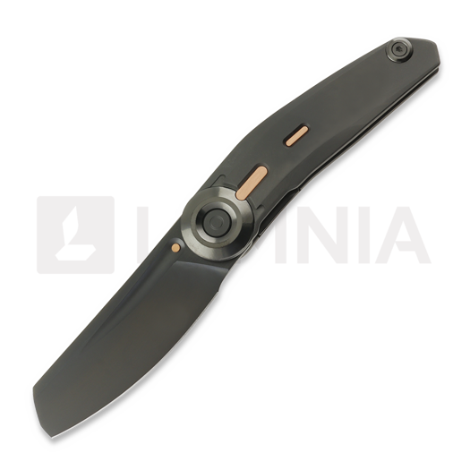 Reate VK-CLU 접이식 나이프, Black DLC Titanium, Frosted Satin Black DLC