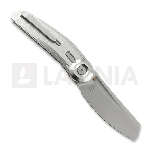 Reate VK-CLU foldekniv, Gray Crystalized Titanium, Hand Rubbed