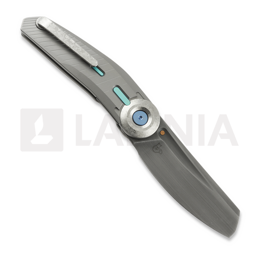Reate VK-CLU foldekniv, Patterned Bead Blast Titanium, Hand Rubbed/Acid Washed