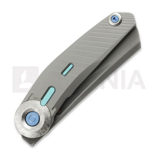 Reate VK-CLU foldekniv, Patterned Bead Blast Titanium, Hand Rubbed/Acid Washed